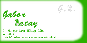 gabor matay business card